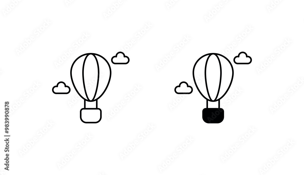 Naklejka premium Air Balloon icon design with white background stock illustration
