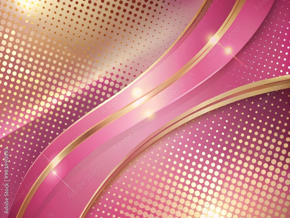 Pink and gold harmonize in a sophisticated dance of luxury, the subtle texture of the halftone pattern adding depth to the airy composition Pink and gold harmonize in a sophisticated dance of luxury, the subtle texture of the halftone pattern adding depth to the airy composition