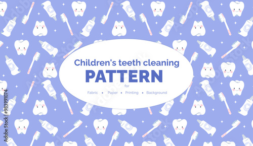 Premium Dental Care and Tooth Cleaning Pattern – Ideal for Fabrics, Dental Clinic Decor, Dentist Uniforms, Tooth-Themed Gifts, and Oral Hygiene Products! Children child little boy ornament