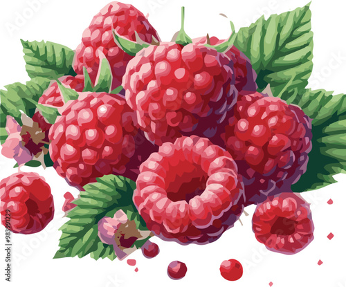 Raspberry raspberries silhouette - vector image of  Raspberry raspberries, 