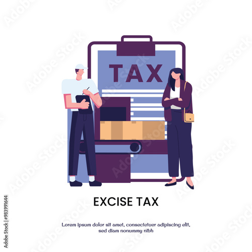 excise tax metaphore flat style illustration vector design