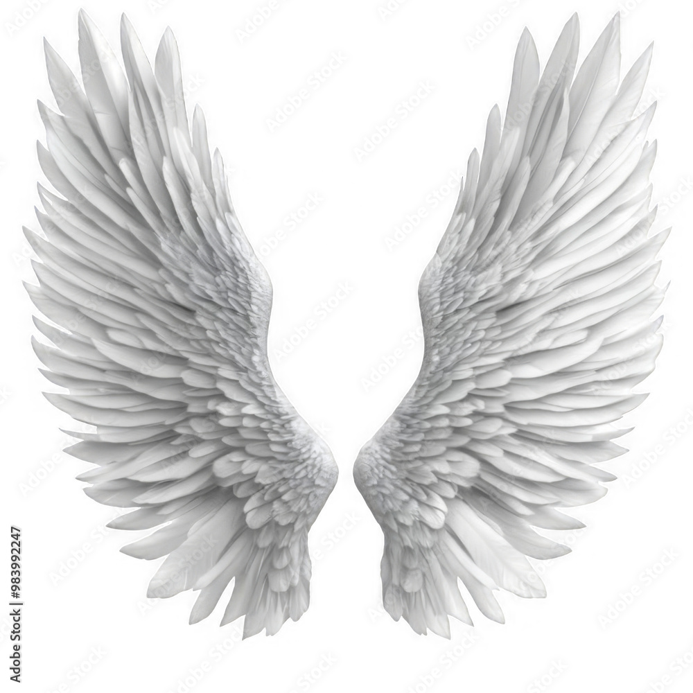 A pair of white angel wings, isolated on a black background. transparent background A pair of white angel wings, isolated on a black background. transparent background