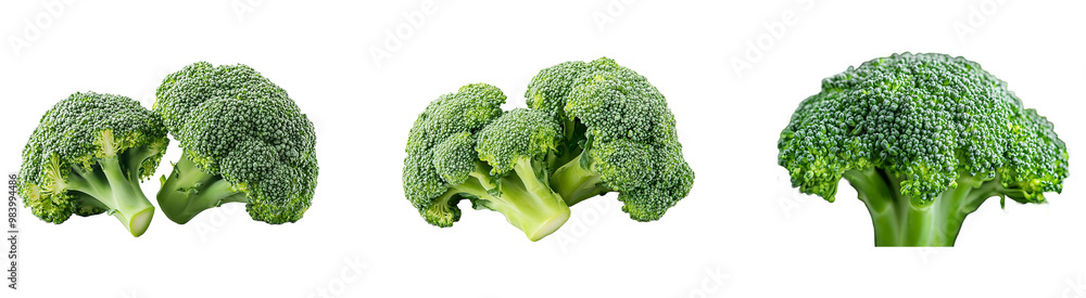 Set, collection of Fresh broccoli piece for dairy dishes isolated on transparent background. Set, collection of Fresh broccoli piece for dairy dishes isolated on transparent background.