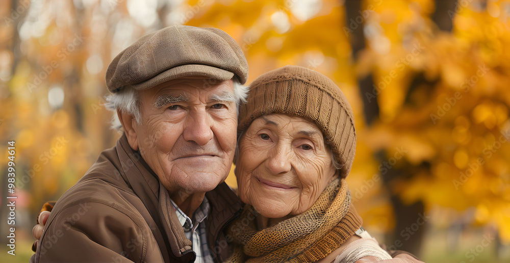 Portrait of a couple of two old people of retirement age. AI Generated Portrait of a couple of two old people of retirement age. AI Generated