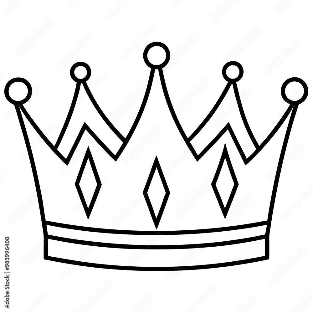 set of crowns outline coloring book page line art drawing set of crowns outline coloring book page line art drawing