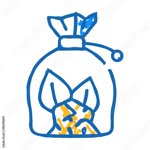 witches pouch doodle icon sketch vector. witches pouch sign. isolated symbol illustration