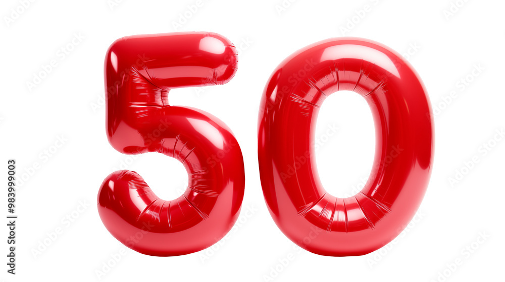 inflatable ball figured red number on a transparent background inflatable ball figured red number on a transparent background