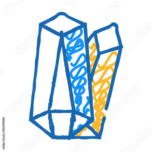 crystals magical stones doodle icon sketch vector. crystals magical stones sign. isolated symbol illustration