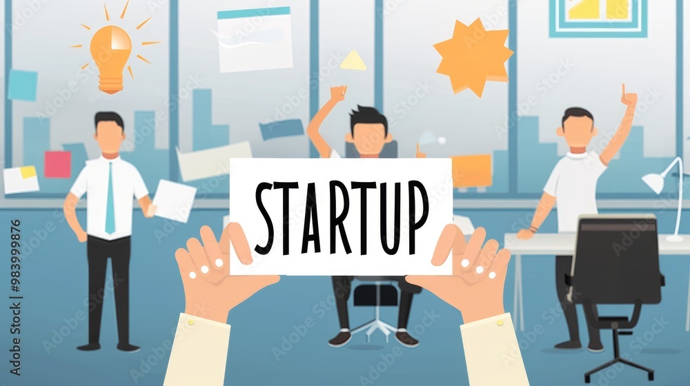 startup business concept minimalistic illustration startup business concept minimalistic illustration