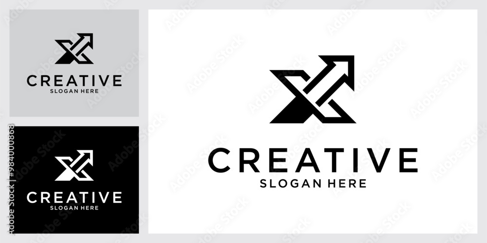 Initial letter X monogram logo design vector. Initial letter X monogram logo design vector.
