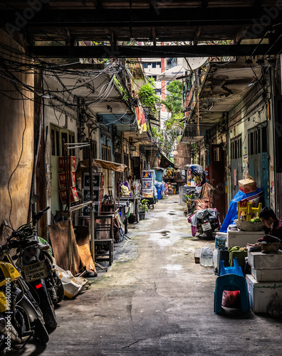 Wallpaper Mural All of life.  The clutter of life is contained in a Bangkok alleyway. Torontodigital.ca
