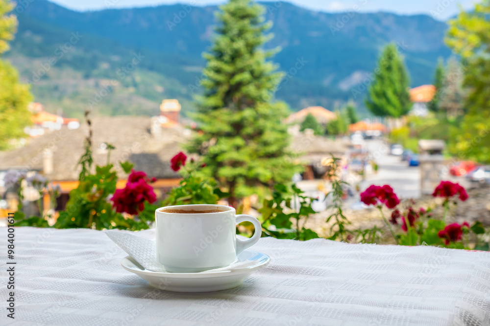 Cup of coffee. Metsovo, Greece