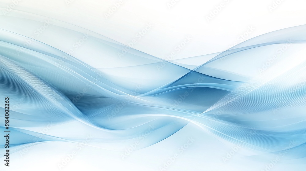 Delicate blue waves undulate smoothly against a light backdrop, evoking a sense of calm and tranquility, perfect for artistic and design projects Delicate blue waves undulate smoothly against a light backdrop, evoking a sense of calm and tranquility, perfect for artistic and design projects