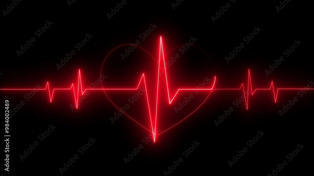 Heartbeat pulse line icon. Pulse isolated on black background. Heartbeat, cardiogram. Neon animation of heartbeat. Love icon animation, relationship concept. Heartbeat pulse line icon. Pulse isolated on black background. Heartbeat, cardiogram. Neon animation of heartbeat. Love icon animation, relationship concept.