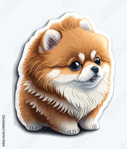 sticker cartoon Pomeranian