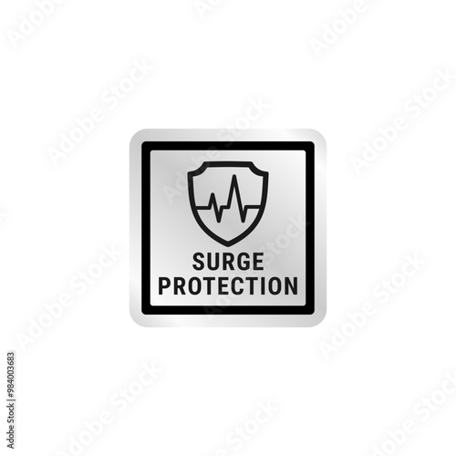 Surge protection label or Overheat protection symbol vector isolated. Best Surge protection icon for product packaging design, print design, websites and more about Surge protection product.