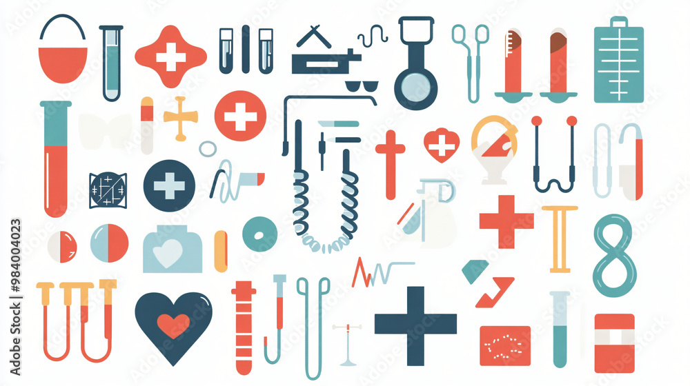 A visual of classic medical symbols with a clear and professional design. A visual of classic medical symbols with a clear and professional design.