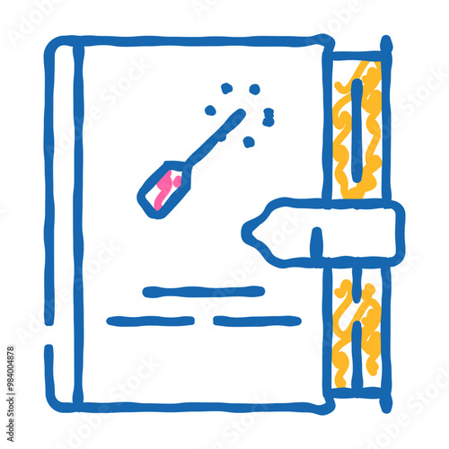 book magical literature doodle icon sketch vector. book magical literature sign. isolated symbol illustration