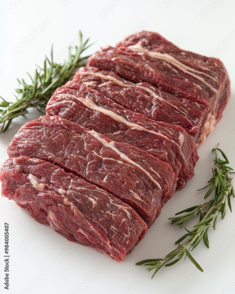 Beef roast cut on white surface Beef roast cut on white surface