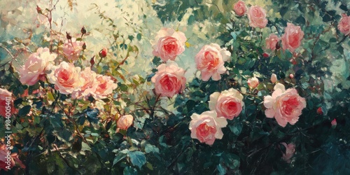 rose garden in full bloom