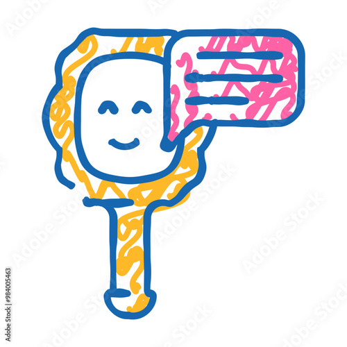 talking mirror doodle icon sketch vector. talking mirror sign. isolated symbol illustration
