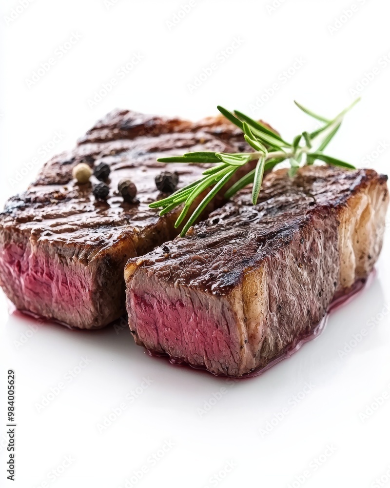 Beef rump steak on white background Beef rump steak on white background