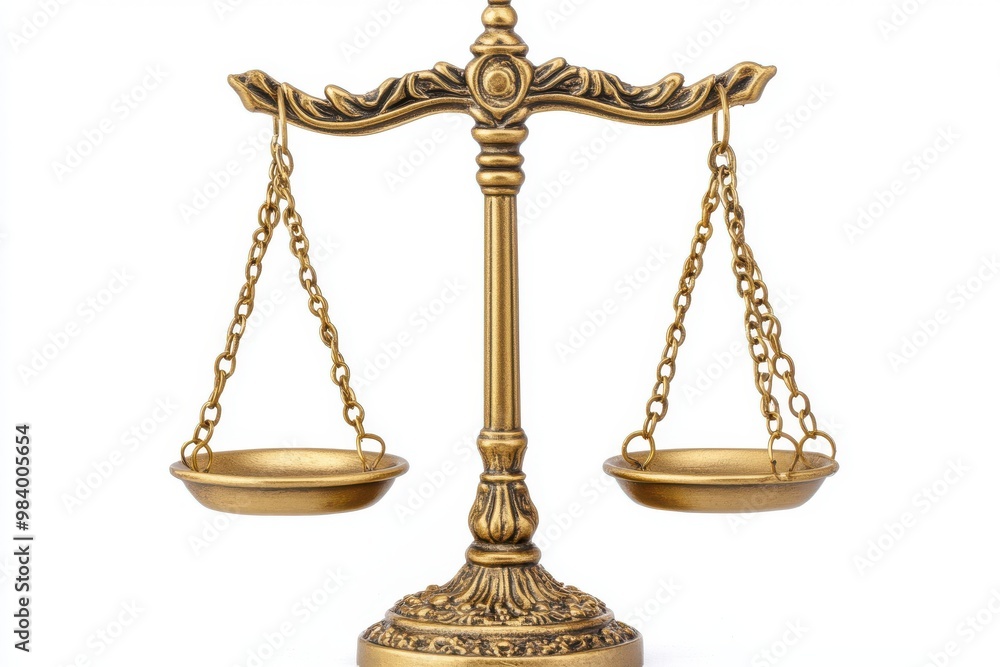 A finely crafted pair of golden scales with ornate detailing, symbolizing justice and fairness, A finely crafted pair of golden scales with ornate detailing, symbolizing justice and fairness,