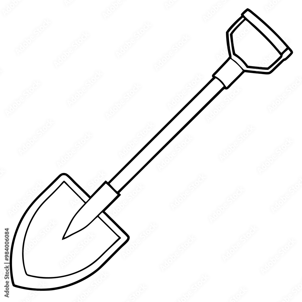 shovel sketch outline coloring book page line art drawing shovel sketch outline coloring book page line art drawing