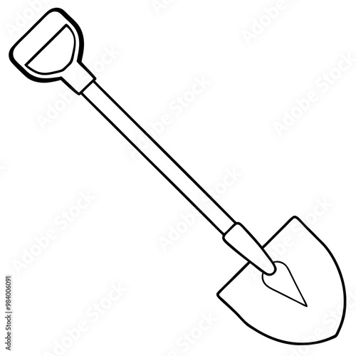 shovel sketch outline coloring book page line art drawing