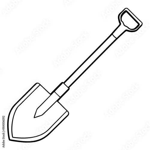 shovel sketch outline coloring book page line art drawing