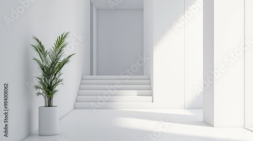 Bright minimalist white space with even tones,