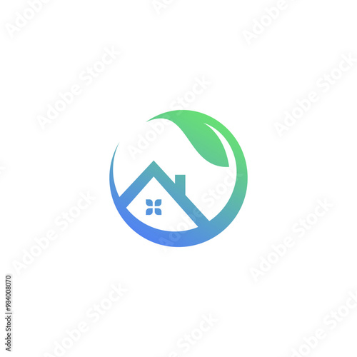 Free Download Home Leaf Logo Design. Green House Logo - GFXLoad