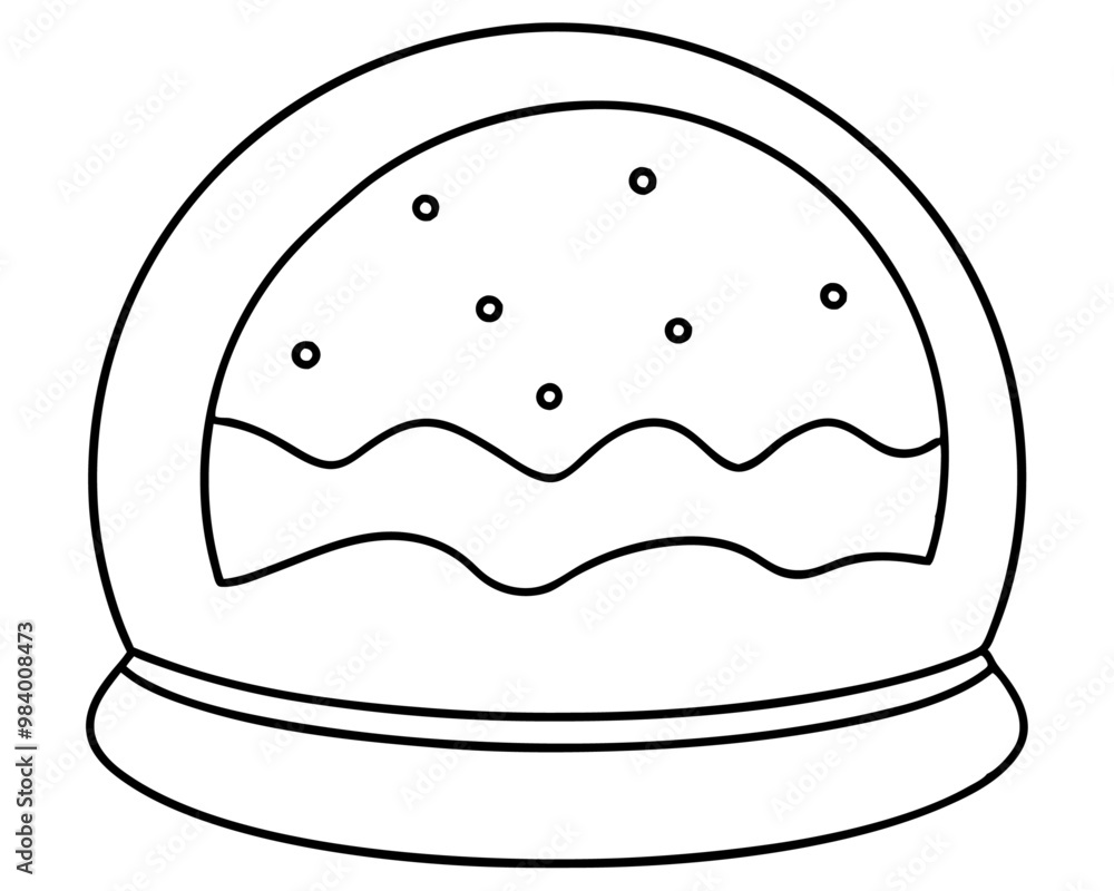 snow globe outline coloring book page line art drawing snow globe outline coloring book page line art drawing