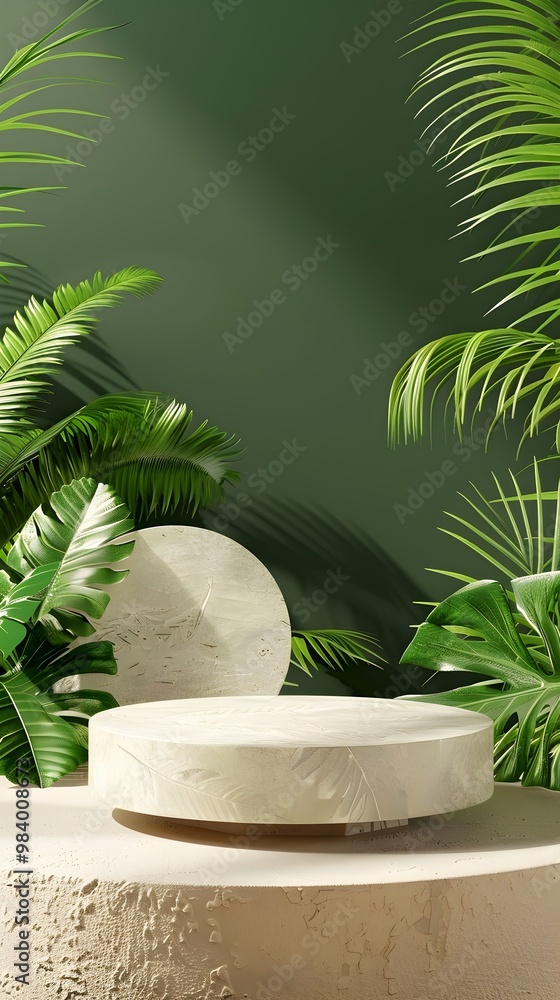 3d platform with beige base and green background, surrounded by tropical plants. Suitable for tropical themed designs or product showcases.
Tropical themed presentations, showcasing produ 3d platform with beige base and green background, surrounded by tropical plants. Suitable for tropical themed designs or product showcases.
Tropical themed presentations, showcasing produ