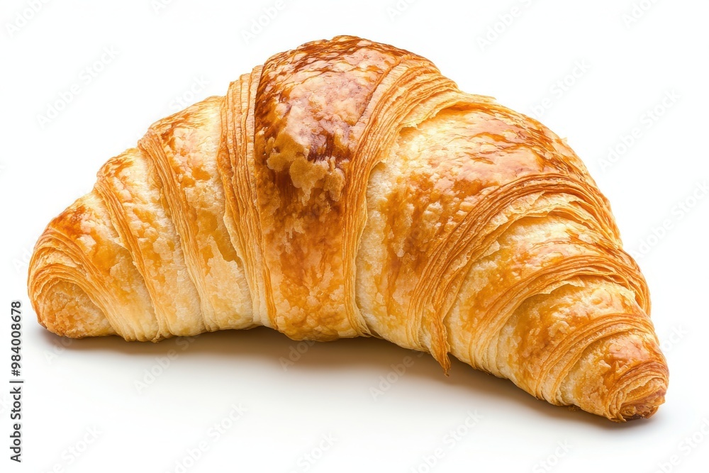A perfectly baked golden croissant with a flaky and buttery texture A perfectly baked golden croissant with a flaky and buttery texture