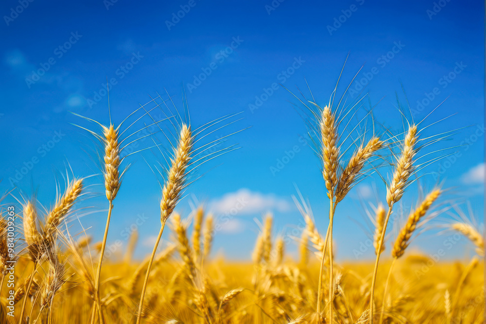 Golden Ripe wheat fields stretching across the horizon, bathed in warm sunset light. A perfect depiction of the farm harvest season, showcasing nature's bounty and rural serenity. generative AI Golden Ripe wheat fields stretching across the horizon, bathed in warm sunset light. A perfect depiction of the farm harvest season, showcasing nature's bounty and rural serenity. generative AI