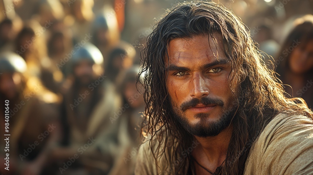 Warrior with Intense Gaze – Generative AI Warrior with Intense Gaze – Generative AI