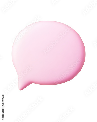 Pink speech bubble icon on a white isolated background.