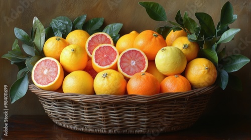 Basket of Citrus Fruits