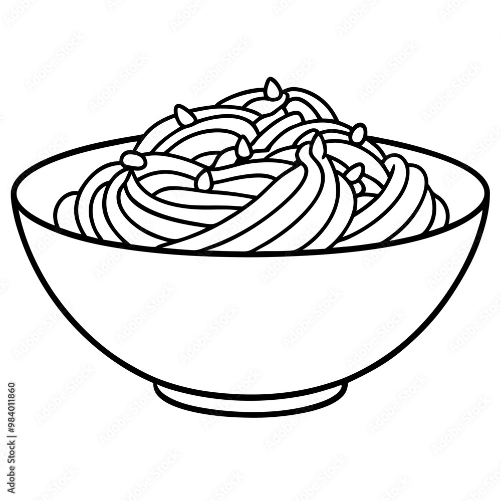 spaghetti outline coloring book page line art drawing spaghetti outline coloring book page line art drawing
