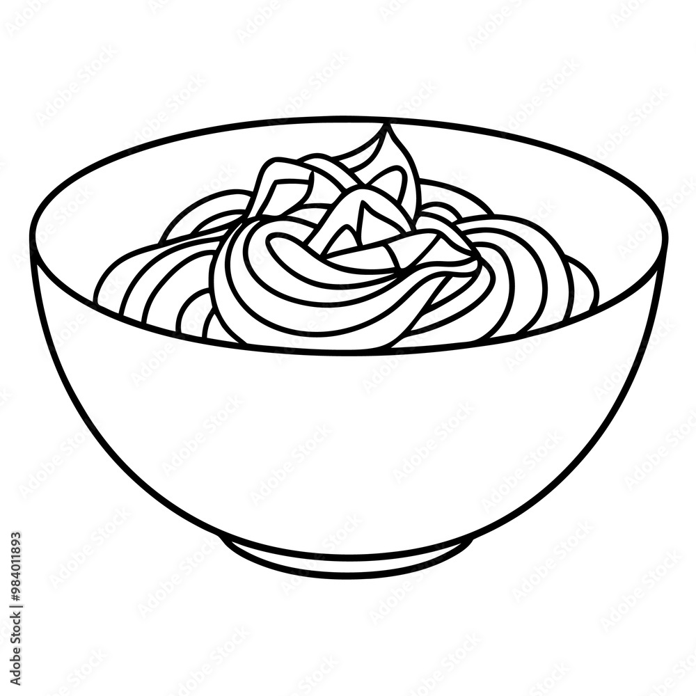 spaghetti outline coloring book page line art drawing spaghetti outline coloring book page line art drawing