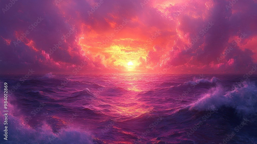 Fototapeta premium Sunset Over the Ocean