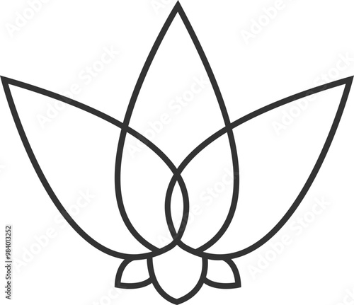 Indian lotos line icon