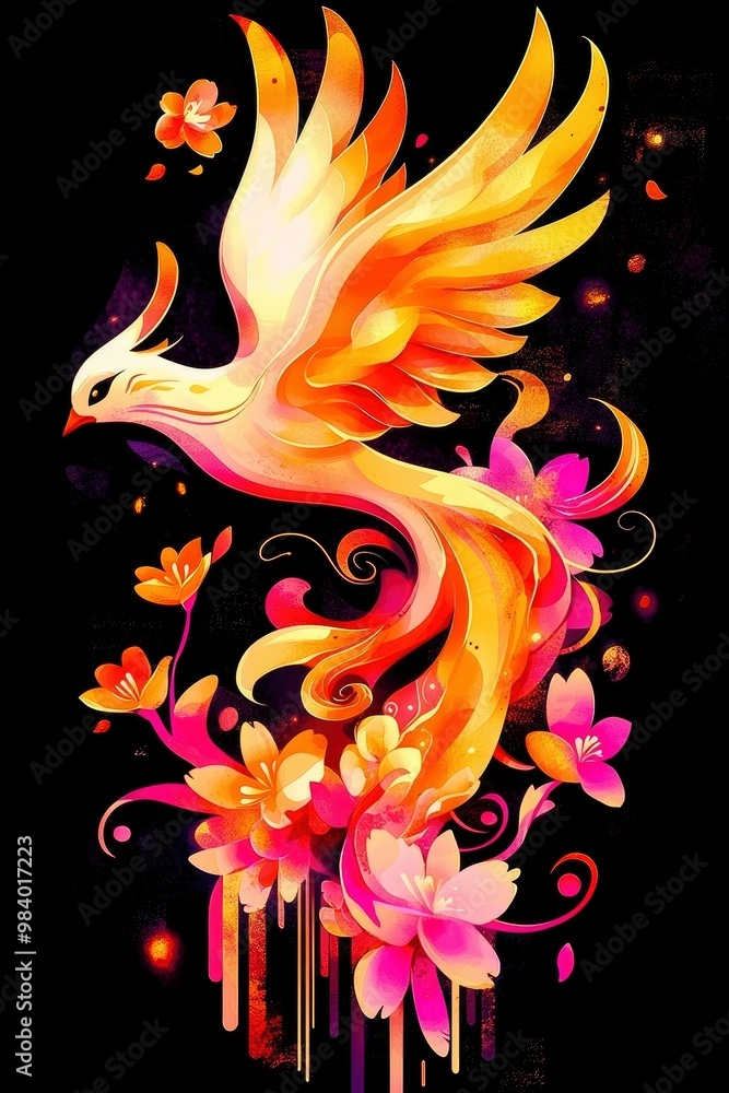 Phoenix Rising from Cherry Blossoms Phoenix Rising from Cherry Blossoms