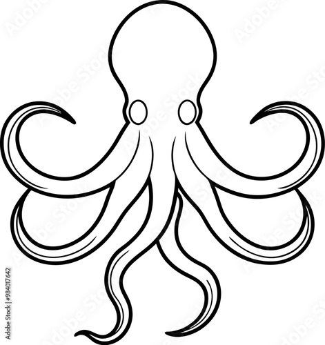 Octopus silhouette vector illustration design photo