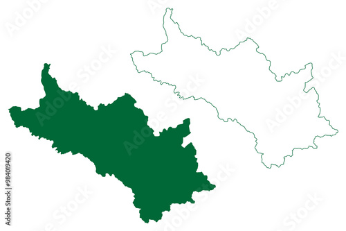 Lahaul and Spiti district (Himachal Pradesh State, Republic of India) map vector illustration, scribble sketch Lahaul and Spiti map