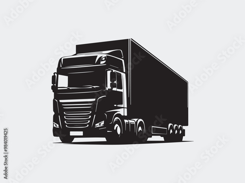 truck silhouette black and white vector art and illustrations