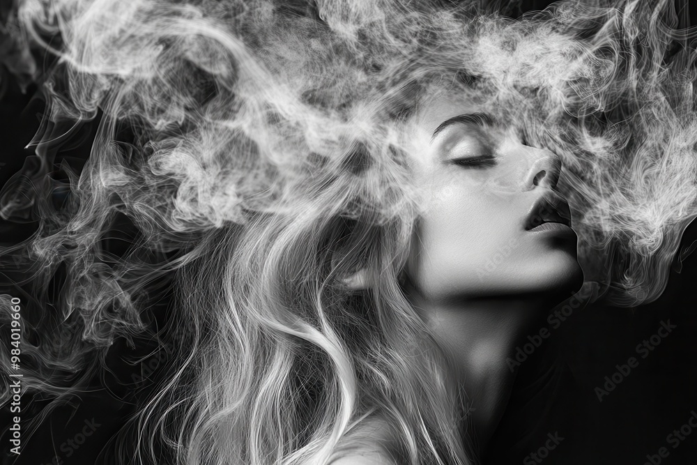 Design an image of soft, wispy smoke rising against a black background. Design an image of soft, wispy smoke rising against a black background.