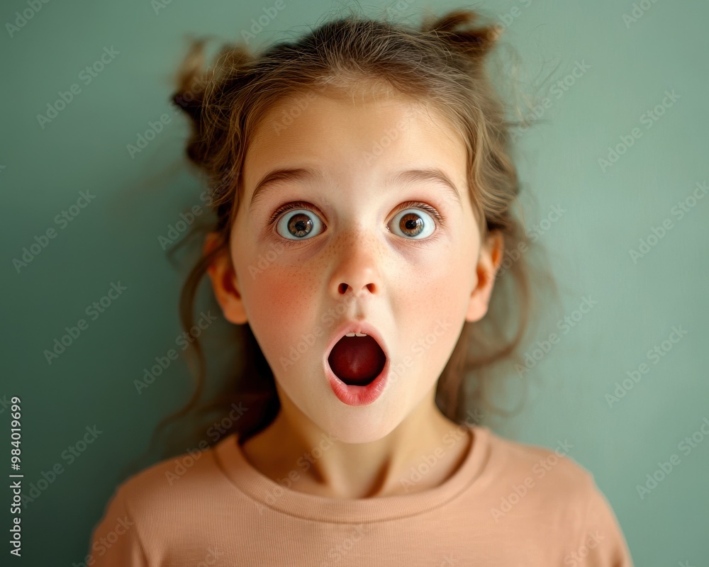 Surprised child expressing astonishment against a textured background. Surprised child expressing astonishment against a textured background.