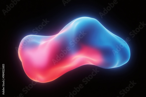 Abstract Art with Bright Curved Forms